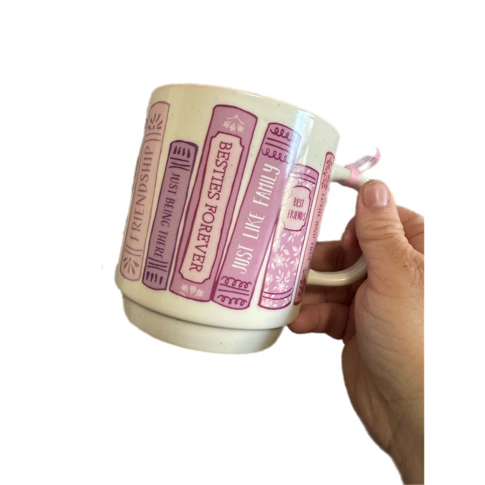 Mellow & Mod Friendship Books Mug Unisexβ OS Pink Excellent Stackable Ceramic